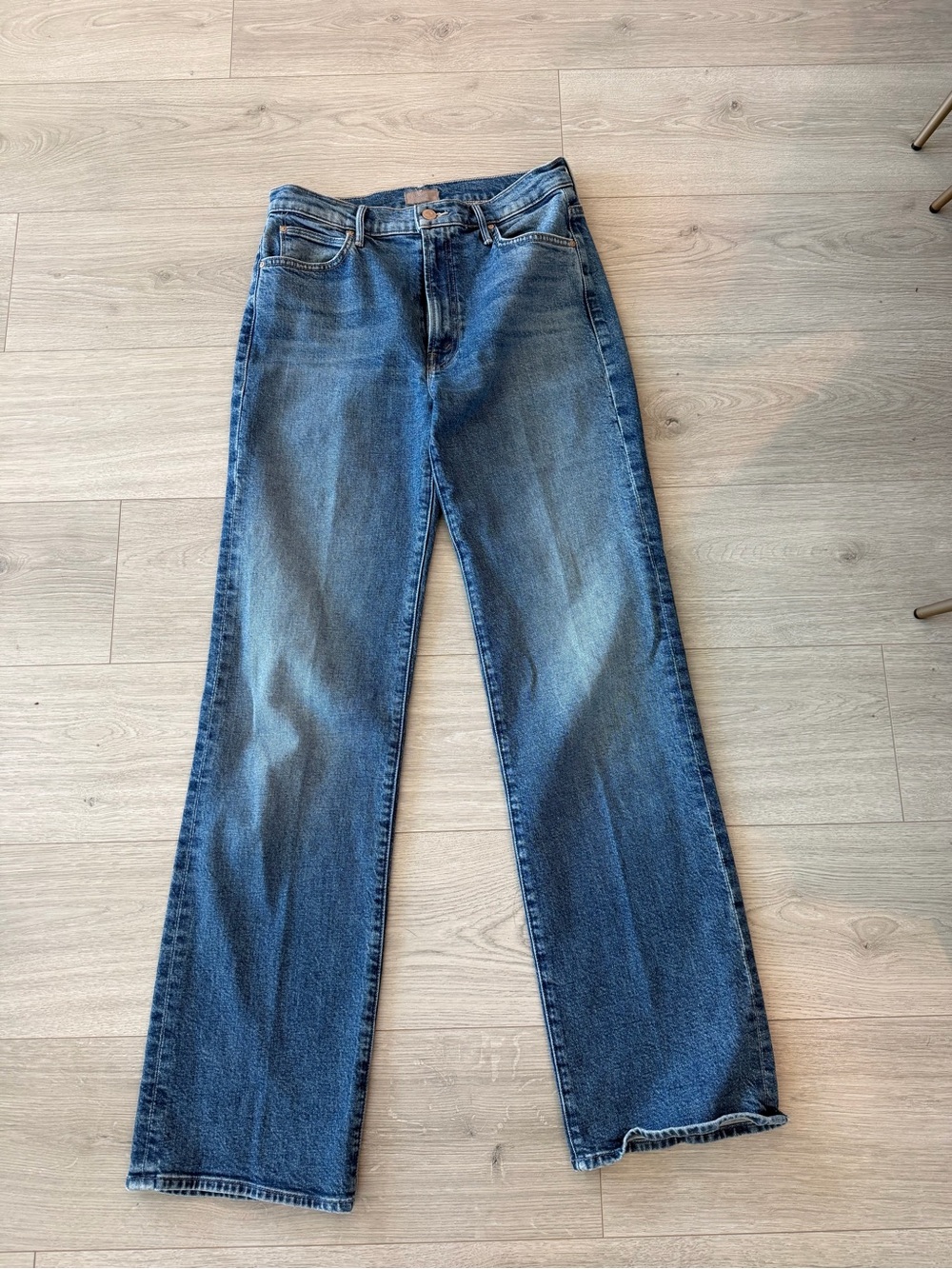Mother the kick it jeans in tequila sunrise worn 3x